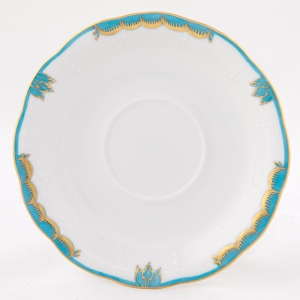 Herend Princess Victoria Turquoise Tea Saucer - 6"