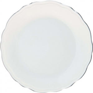 Deshoulieres Colbert White Platinum Filet Dessert Plate - 8.9"