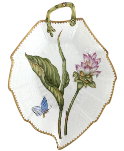Anna Weatherley Pink Flower Leaf Plate
