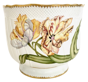 Anna Weatherley Light Yellow Flower Round Cachepot