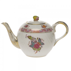 Herend Chinese Bouquet Multicolor Tea Pot W/Butterfly (12 Oz) 4"