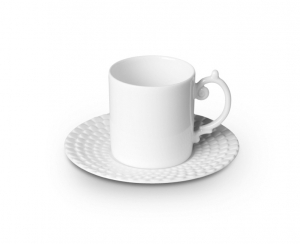 L'Objet Aegean White Espresso Cup + Saucer