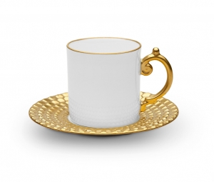 L'Objet Aegean Gold Espresso Cup + Saucer