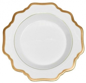 Anna Weatherley Antique White w /Gold Filet Rim Soup - 9"