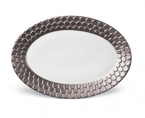 L'Objet Aegean Platinum Oval Platter