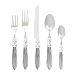 Vietri Aladdin Brilliant Light Gray 5 Piece Setting*
