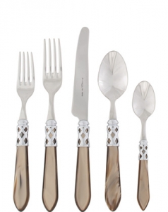 Vietri Aladdin Brillant Taupe Vietri Aladdin Brilliant Taupe 5 Piece Setting*