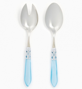 Vietri Aladdin Brillant Light Blue Vietri Aladdin Brilliant Light Blue Salad Server Set