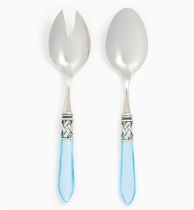 Vietri Aladdin Brillant Light Blue Vietri Aladdin Antique Light Blue Salad Server Set
