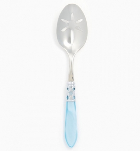 Vietri Aladdin Brillant Light Blue Vietri Aladdin Brilliant Light Blue Slotted Serving Spoon