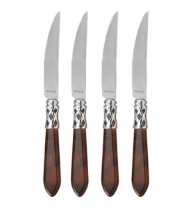 Vietri Aladdin Brillant Tortoiseshell Vietri Aladdin Brilliant Tortoiseshell Steak Knives - Set of 4