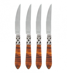 Vietri Aladdin Antique Tortoiseshell Vietri Aladdin Antique Tortoiseshell Steak Knives - Set of 4