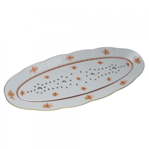 Herend Chinese Bouquet Rust Fish Platter24"L X 9.5"W