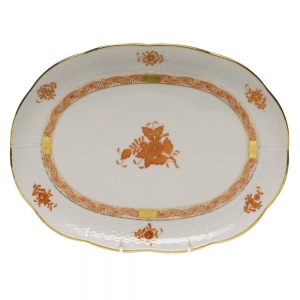 Herend Chinese Bouquet Rust Tray10.5"L X 8"W