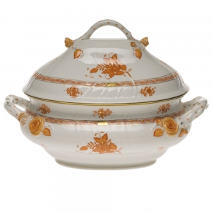 Herend Chinese Bouquet Rust Tureen W/Branch(4 Qt) 10"H
