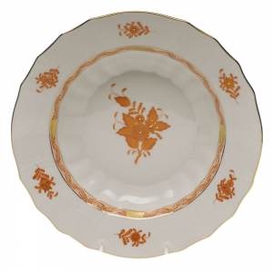 Herend Chinese Bouquet Rust Rim Soup9.5"D