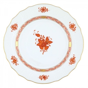 Herend Chinese Bouquet Rust Dinner Plate