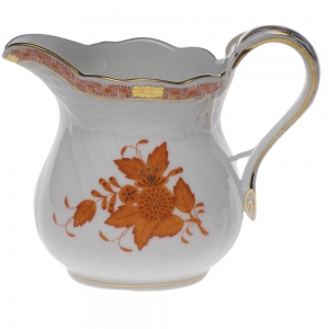 Herend Chinese Bouquet Rust Milk Pitcher(16 Oz) 4.25"H