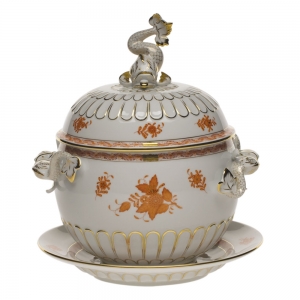 Herend Chinese Bouquet Rust Tureen & Platter(4 Qt) 12.25
