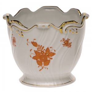 Herend Ribbed Cachepot - Rust