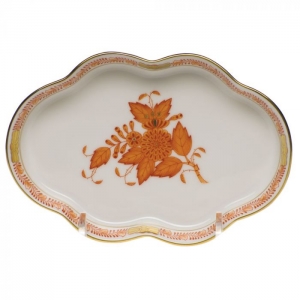 Herend Small Scalloped Tray - Rust