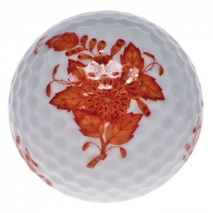 Herend Chinese Bouquet Rust Golf Ball