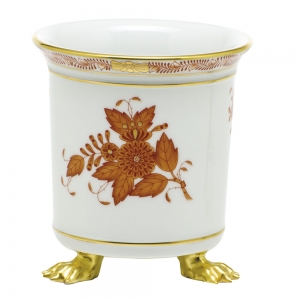 Herend Mini Cachepot w/ Feet - Chinese Bouquet Rust