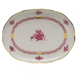 Herend Chinese Bouquet Raspberry Tray10.5"L X 8"W