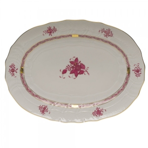 Herend Chinese Bouquet Raspberry Platter15"L X 11.5"W