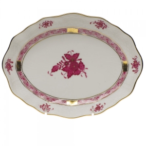 Herend Chinese Bouquet Raspberry Small Oval Dish