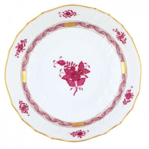 Herend Chinese Bouquet Raspberry Scalloped Dinner Bowl- 8"