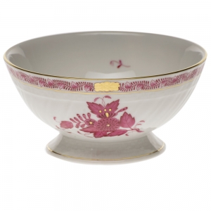Herend Chinese Bouquet Raspberry Footed Bowl 5"D X 2.5"H