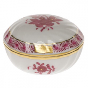 Herend Round Ring Box - Raspberry