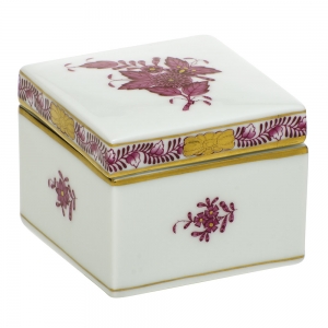 Herend Chinese Bouquet Raspberry Square Box