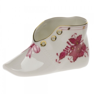 Herend Baby Shoe - Chinese Bouquet Raspberry