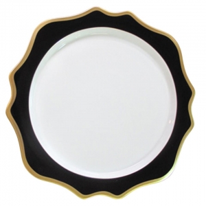 Anna Weatherley Palette Black Charger with Gold - 12"