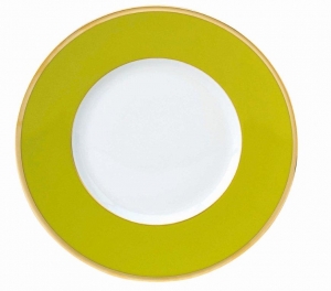 Les Indiennes - Gold Filet Anise Green / Gold Filet - Presentation Plate Les Indiennes - Gold Filet Anise Green / Gold Filet - Presentation Plate
