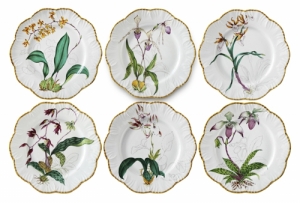 Alberto Pinto / Pinto Paris Histories D' Orchidees Dinner Plates - Set of 6 Alberto Pinto / Pinto Paris Histories D' Orchidees Dinner Plates - Set of 6