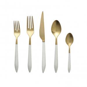 Vietri Ares Oro & White Vietri Ares Oro & White Five-Piece Place Setting