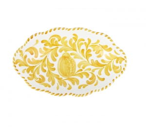 Vietri Arezzo Yellow Oval Bowl - 12"