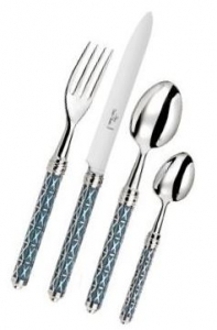 Alain Saint Joanis Louxor Silver Plate - Blue 5 Piece Setting