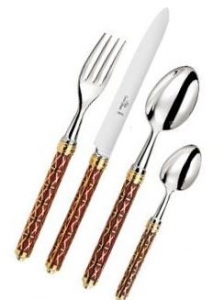 Alain Saint Joanis Louxor Gold - Red 5 Piece Setting