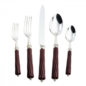 Alain Saint Jonais Montana Rosewood Silverplate Flatware 5 Piece Setting*