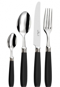 Alain Saint Joanis Sancy Black Resin Stainless 5 Piece Setting*