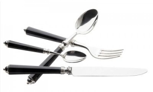 Alain Saint Joanis Seville Black Silverplate 5 Piece Setting*