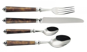 Alain Saint Joanis Seville Brown Silverplate 5 Piece Setting*