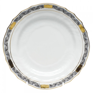Herend Chinese Bouquet Garland Black Bread & Butter Plate