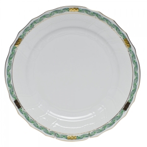 Herend Chinese Bouquet Garland Green Dinner Plate