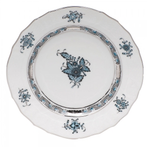 Herend Chinese Bouquet Turquoise & Platinum Bread & Butter Plate - 6"