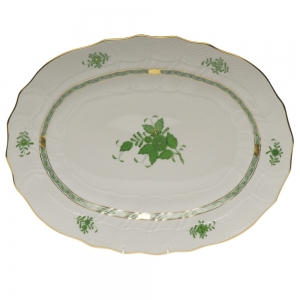 Herend Chinese Bouquet Green Platter- 17"